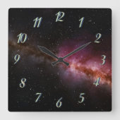 Afbeelding van het universum vierkante klok (Voorkant)
