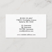 Afbeelding van het universum visitekaartje (Achterkant)