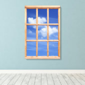 Afbeelding van het venster Sky and Clouds 3D Effec Canvas Afdruk (Insitu (Houten vloer))