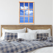 Afbeelding van het venster Sky and Clouds 3D Effec Canvas Afdruk (Insitu (Slaapkamer))