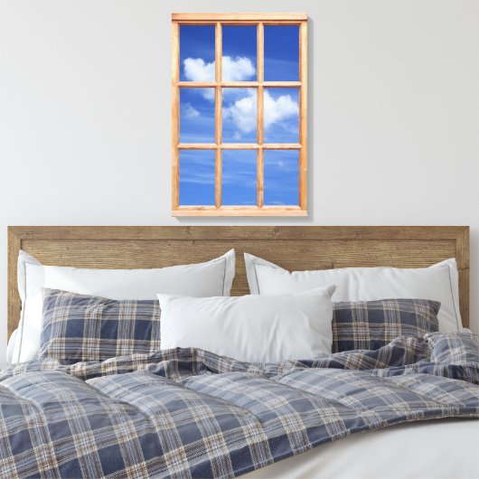 Afbeelding van het venster Sky and Clouds 3D Effec Canvas Afdruk (Insitu (Slaapkamer))