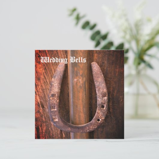 afbeelding van hoefijzer huwelijksuitnodiging kaart (Staand voorkant)