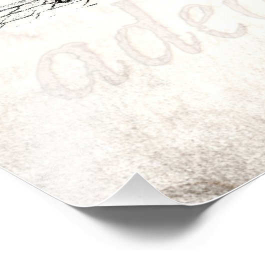  afbeelding van hog op oud papier 1800s Pig Foto Afdruk (Hoek)