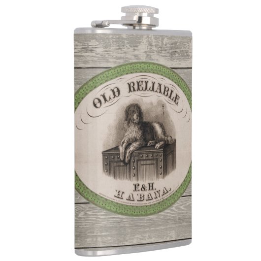  afbeelding van hond Sigar Label Heupfles (Rechts)