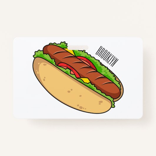 Afbeelding van hotdog cartoon badge (Voorkant)