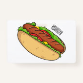 Afbeelding van hotdog cartoon badge (Achterkant)