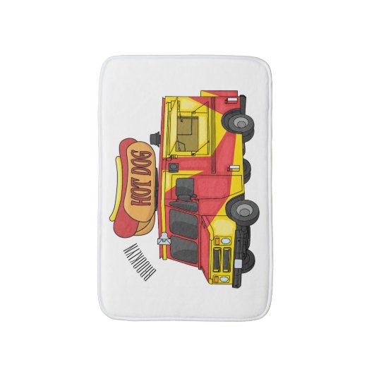 Afbeelding van hotdog-cartoon badmat (Voorkant Verticaal)