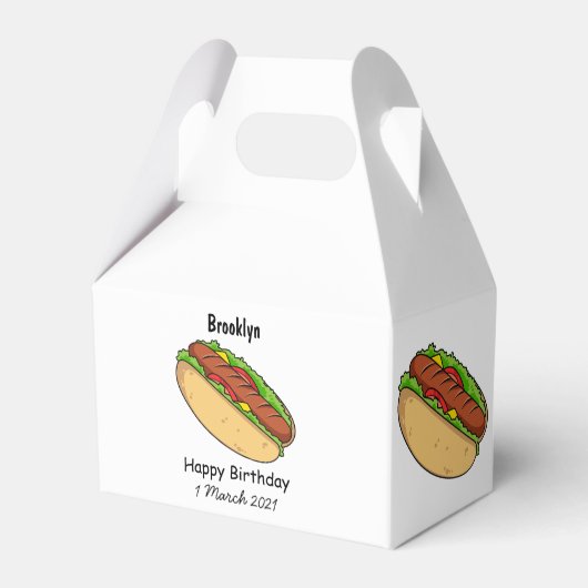Afbeelding van hotdog cartoon bedankdoosjes (Achterkant)