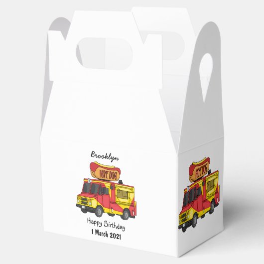 Afbeelding van hotdog-cartoon bedankdoosjes (Geopend)