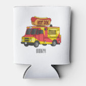 Afbeelding van hotdog-cartoon blikjeskoeler (Voorkant)