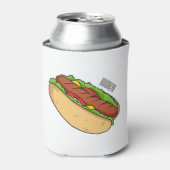 Afbeelding van hotdog cartoon blikjeskoeler (Blikje Voorkant)