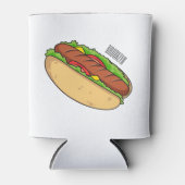 Afbeelding van hotdog cartoon blikjeskoeler (Voorkant)