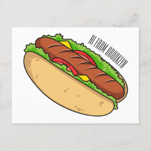 Afbeelding van hotdog cartoon briefkaart