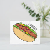 Afbeelding van hotdog cartoon briefkaart (Staand voorkant)