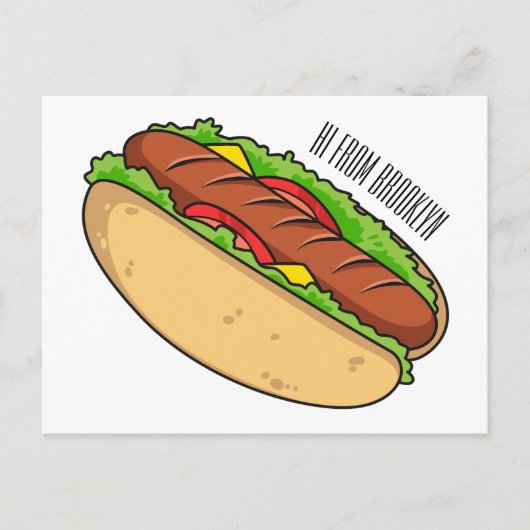 Afbeelding van hotdog cartoon briefkaart (Voorkant)