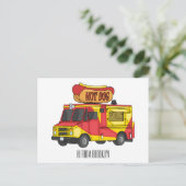 Afbeelding van hotdog-cartoon briefkaart (Staand voorkant)