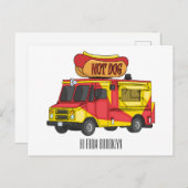 Afbeelding van hotdog-cartoon briefkaart (Voorkant / Achterkant)