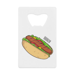Afbeelding van hotdog cartoon creditkaart flessenopener