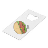Afbeelding van hotdog cartoon creditkaart flessenopener (Voorkant Gekanteld)
