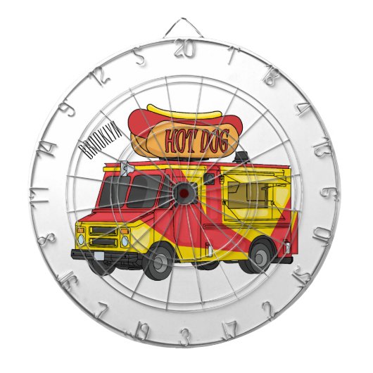 Afbeelding van hotdog-cartoon dartbord (Voorkant)