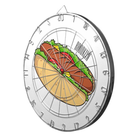 Afbeelding van hotdog cartoon dartbord (Voorkant Rechts)