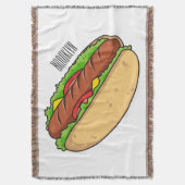 Afbeelding van hotdog cartoon deken (Voorkant Verticaal)