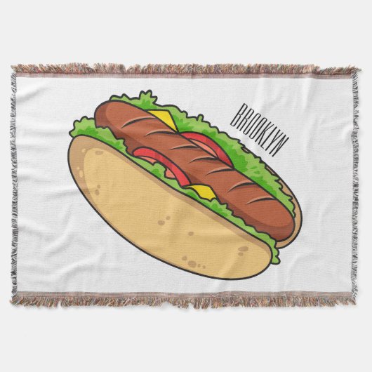 Afbeelding van hotdog cartoon deken (Voorkant)