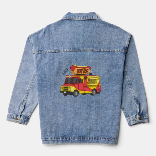 Afbeelding van hotdog-cartoon denim jacket (Achterkant)