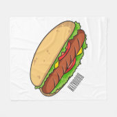 Afbeelding van hotdog cartoon fleece deken (Voorkant (Horizontaal))