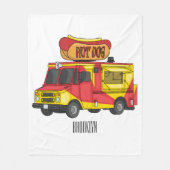 Afbeelding van hotdog-cartoon fleece deken (Voorkant)