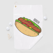 Afbeelding van hotdog cartoon golfhanddoek (Insitu)