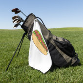 Afbeelding van hotdog cartoon golfhanddoek (Groen)