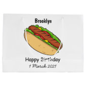 Afbeelding van hotdog cartoon groot cadeauzakje (Achterkant)