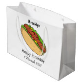 Afbeelding van hotdog cartoon groot cadeauzakje (Achterkant Gekanteld)