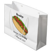 Afbeelding van hotdog cartoon groot cadeauzakje (Voorkant Gekanteld)