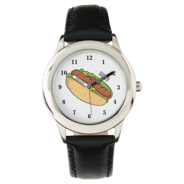 Afbeelding van hotdog cartoon horloge (Voorkant)