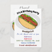 Afbeelding van hotdog cartoon kaart (Voorkant / Achterkant)