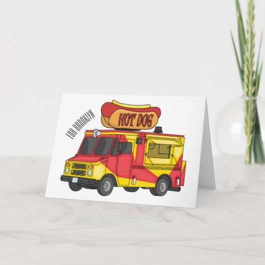 Afbeelding van hotdog-cartoon kaart (Voorkant)