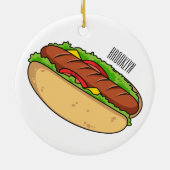 Afbeelding van hotdog cartoon keramisch ornament (Achterkant)