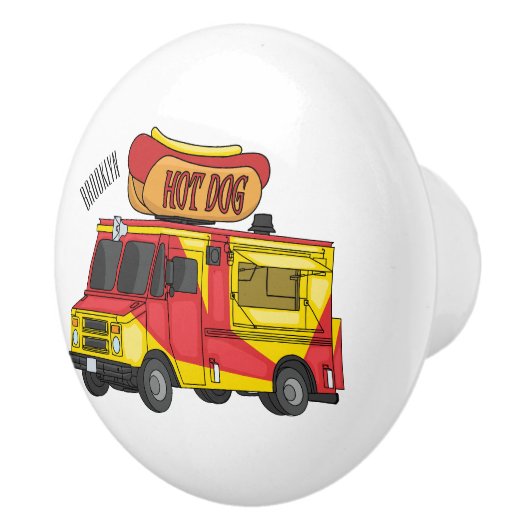 Afbeelding van hotdog-cartoon keramische knop (Rechts)