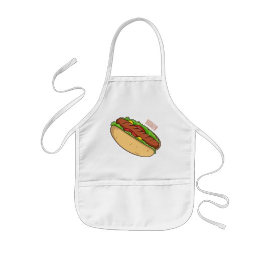 Afbeelding van hotdog cartoon kinder schort (Voorkant)