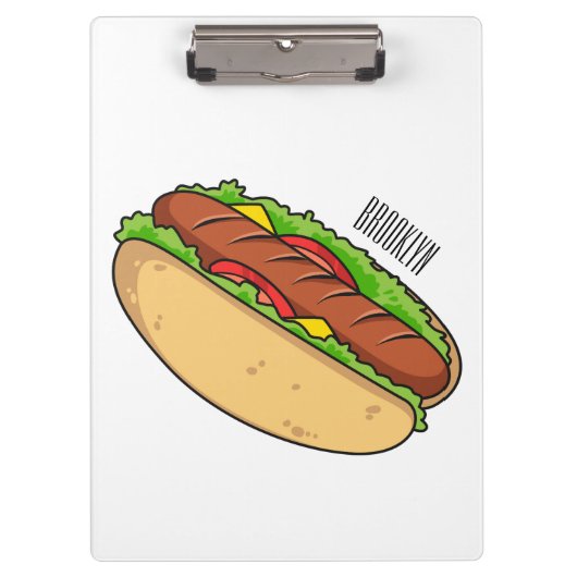Afbeelding van hotdog cartoon klembord (Voorkant)
