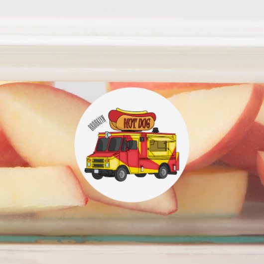 Afbeelding van hotdog-cartoon labels (Aangebracht)