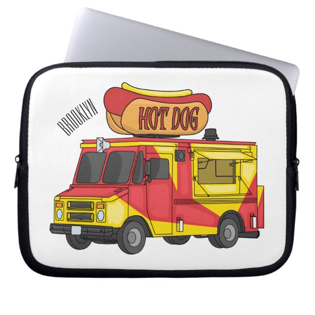 Afbeelding van hotdog-cartoon laptop sleeve (Voorkant)