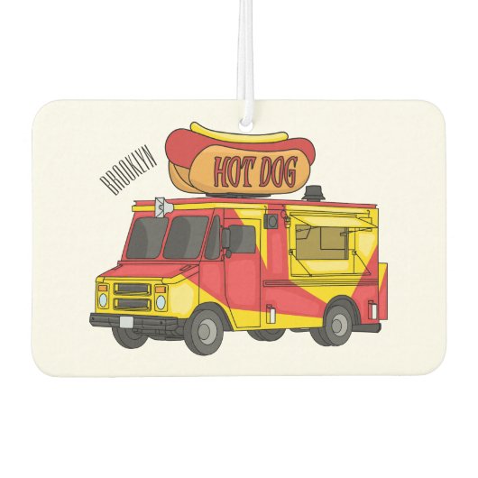 Afbeelding van hotdog-cartoon luchtverfrisser (Voorkant)