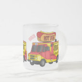 Afbeelding van hotdog-cartoon matglas koffiemok (Voorkant rechts)