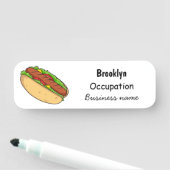 Afbeelding van hotdog cartoon naamplaatje (In situ)