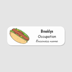 Afbeelding van hotdog cartoon naamplaatje