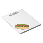 Afbeelding van hotdog cartoon notitieblok (Schuin)