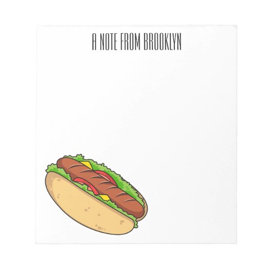 Afbeelding van hotdog cartoon notitieblok (Voorkant)